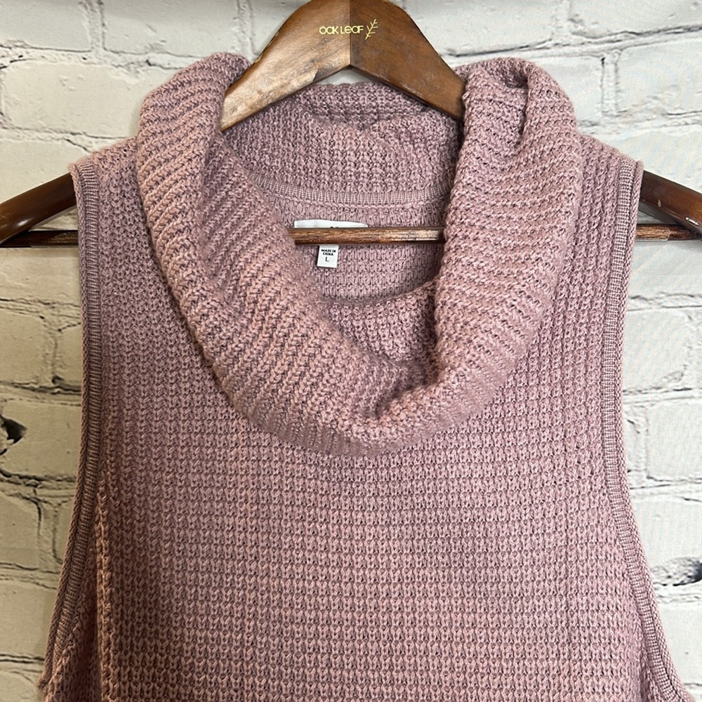 Sonoma Mauve Sleeveless Turtleneck Sweater Size Large Excellent Condition - Picture 3 of 12